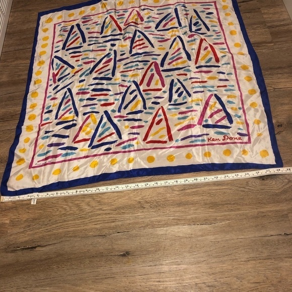 VTG Ken Done 1985 Iconic Sailing on Sydney Harbour Art Print Scarf 28.5” x 28.5” - Picture 6 of 6